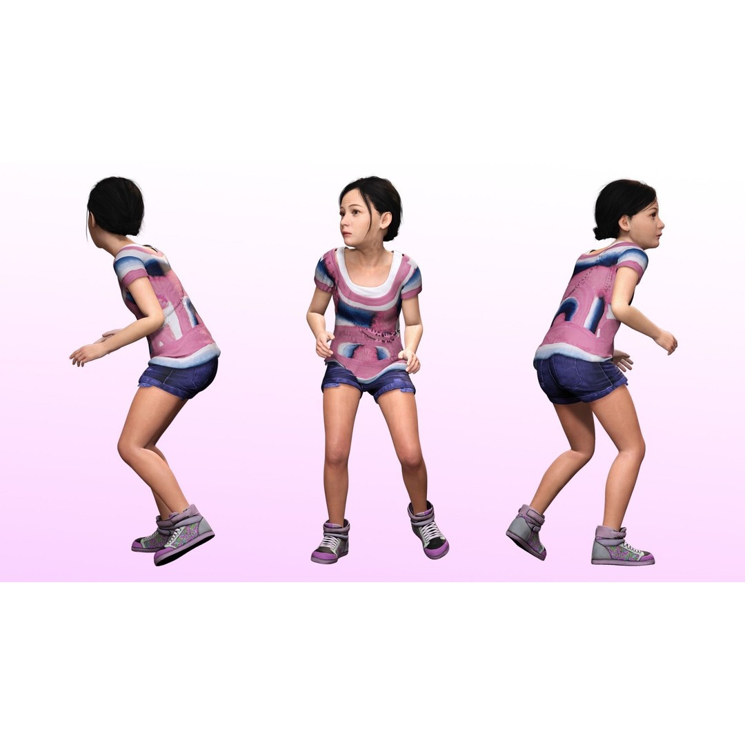 Riya 3D Model – Low Poly Character, Game Ready, Rigged, Blender - View 7