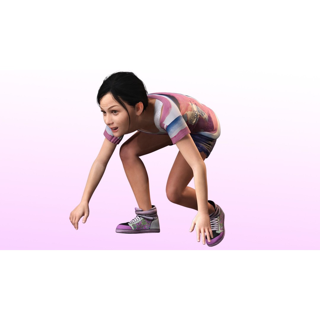 Riya 3D Model – Low Poly Character, Game Ready, Rigged, Blender - View 8