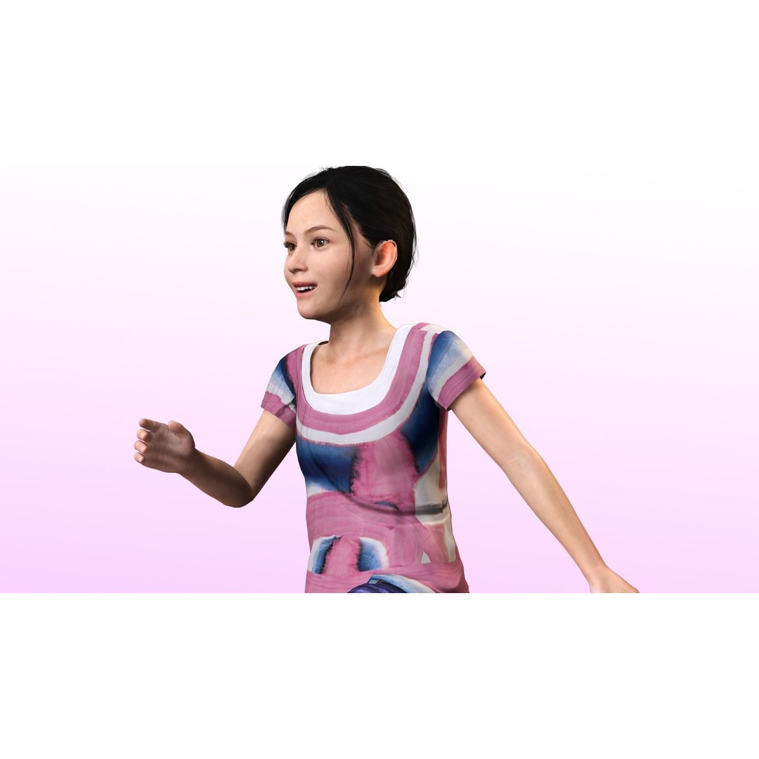 Riya 3D Model – Low Poly Character, Game Ready, Rigged, Blender - View 9