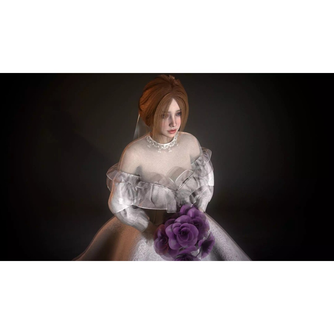 Bride 3D Model – Low Poly Rigged Character for Game Development, FBX - View 10