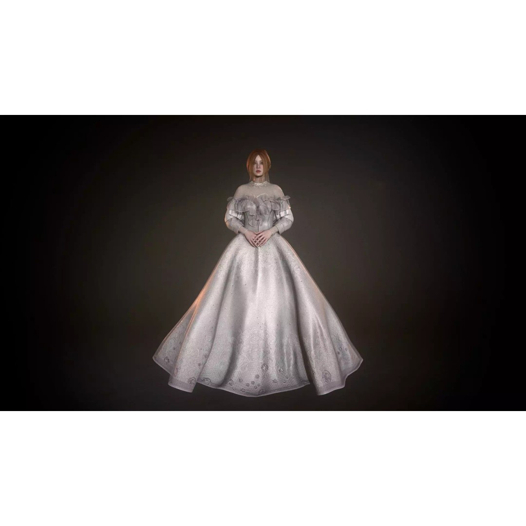 Bride 3D Model – Low Poly Rigged Character for Game Development, FBX - View 3