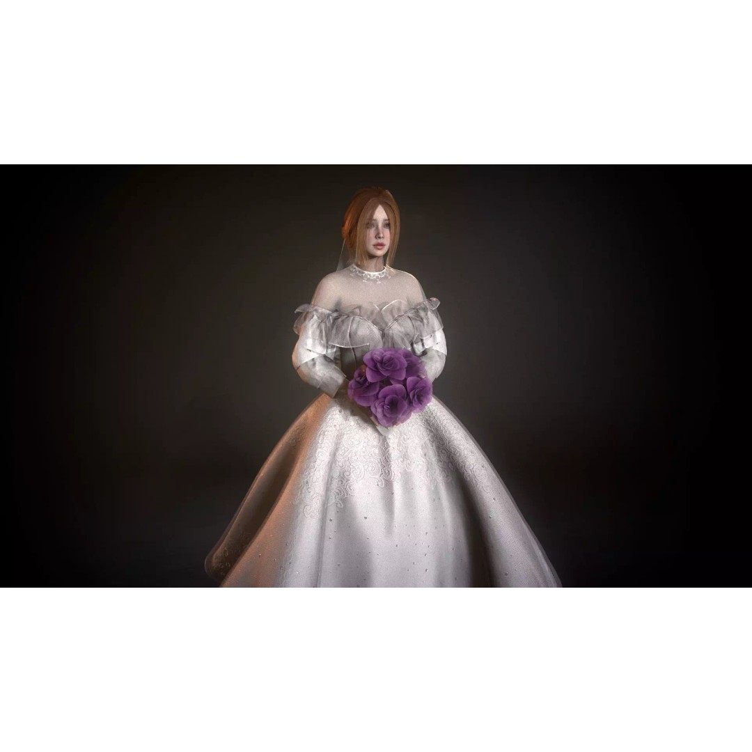 Bride 3D Model – Low Poly Rigged Character for Game Development, FBX - View 5