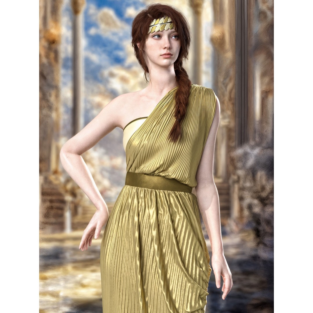 The Greek Grace Collection 3D Model – Elegant Women's Garments, FBX/OBJ - View 11