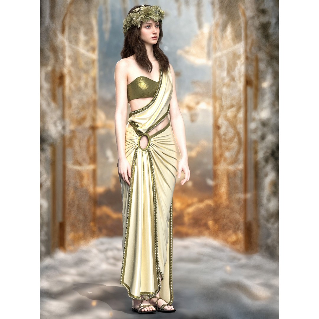 The Greek Grace Collection 3D Model – Elegant Women's Garments, FBX/OBJ - View 8