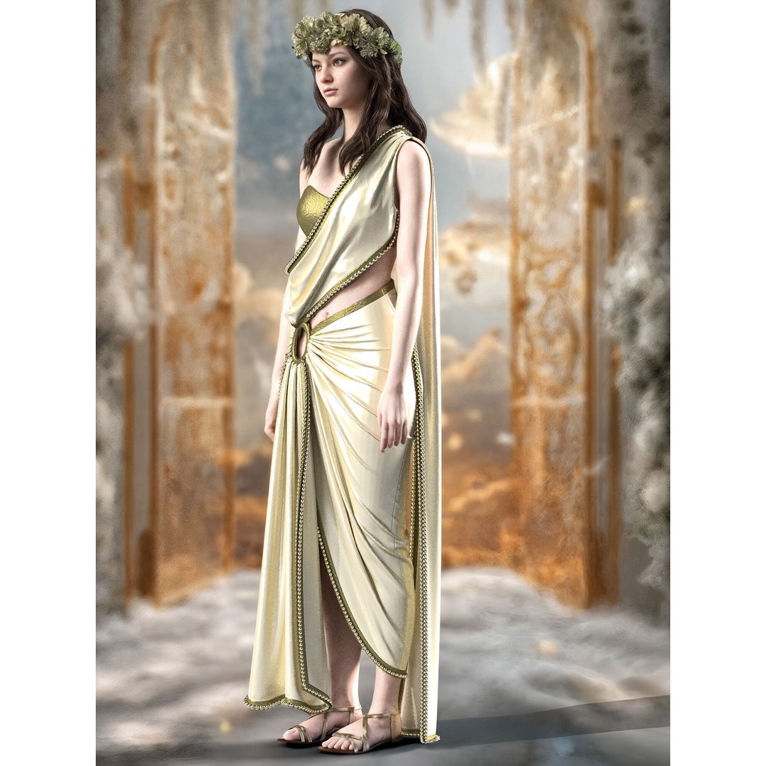 The Greek Grace Collection 3D Model – Elegant Women's Garments, FBX/OBJ - View 9