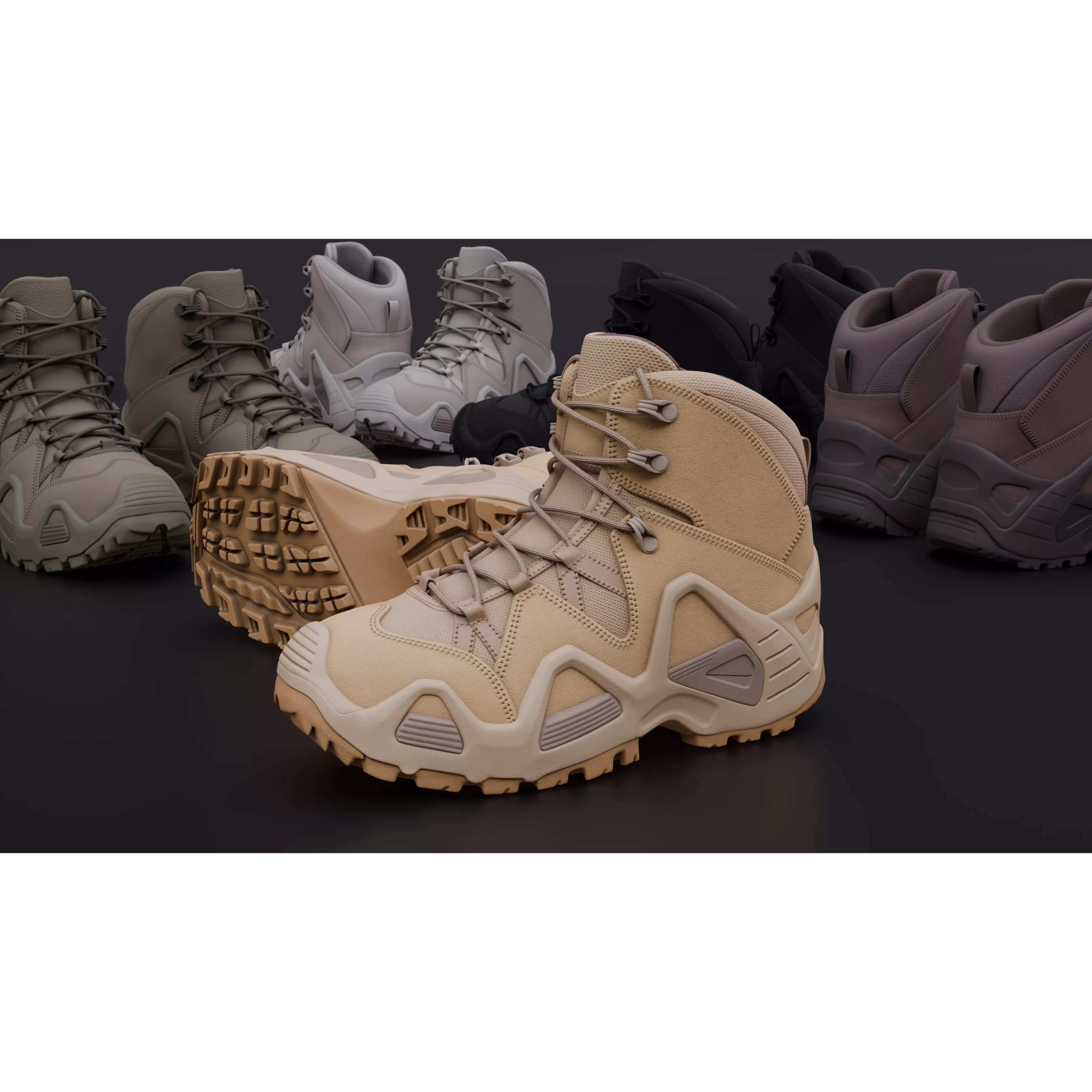 Lowa Zephyr Tactical Boots - Low-Poly Game-Ready 3D Model - View 2