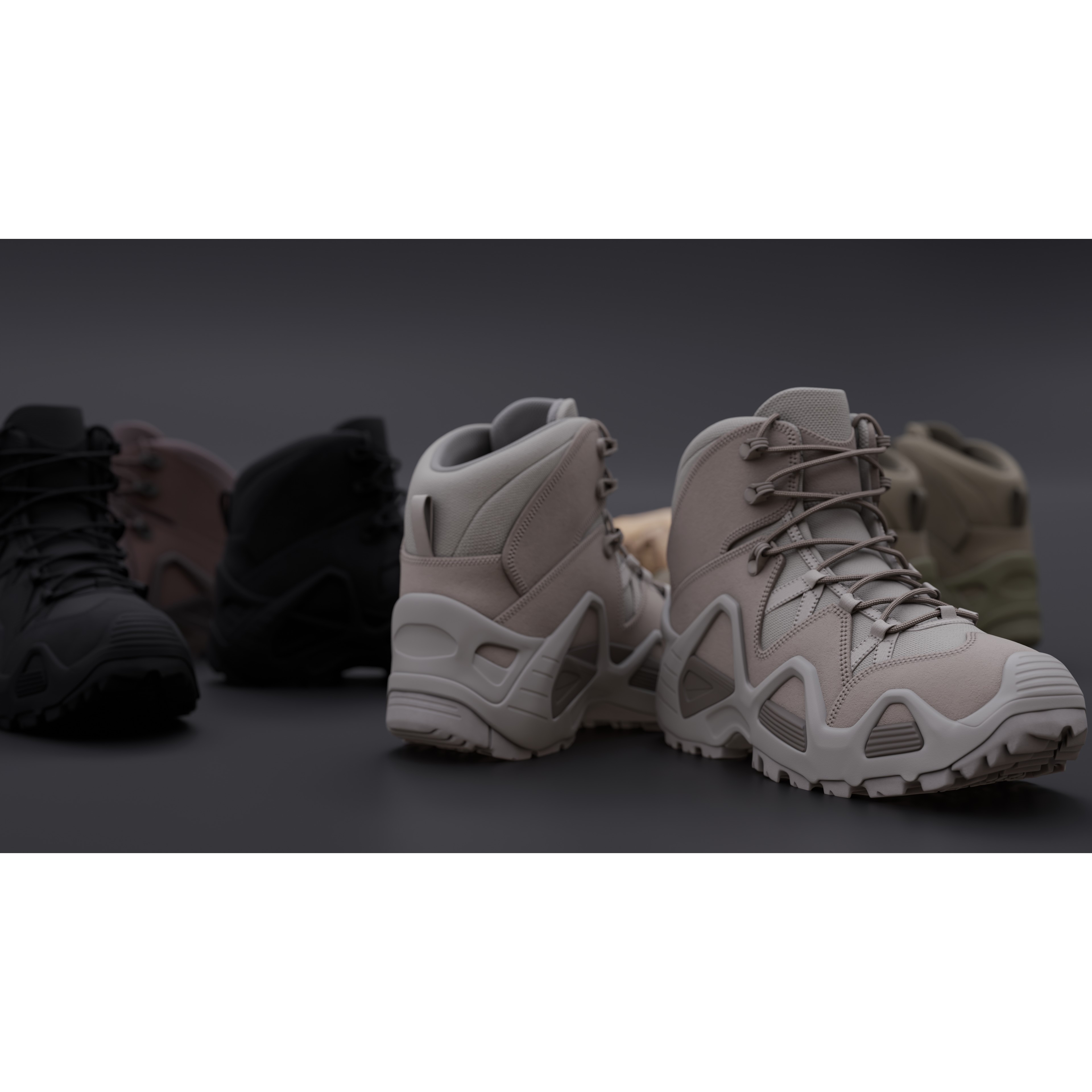 Lowa Zephyr Tactical Boots - Low-Poly Game-Ready 3D Model - View 3