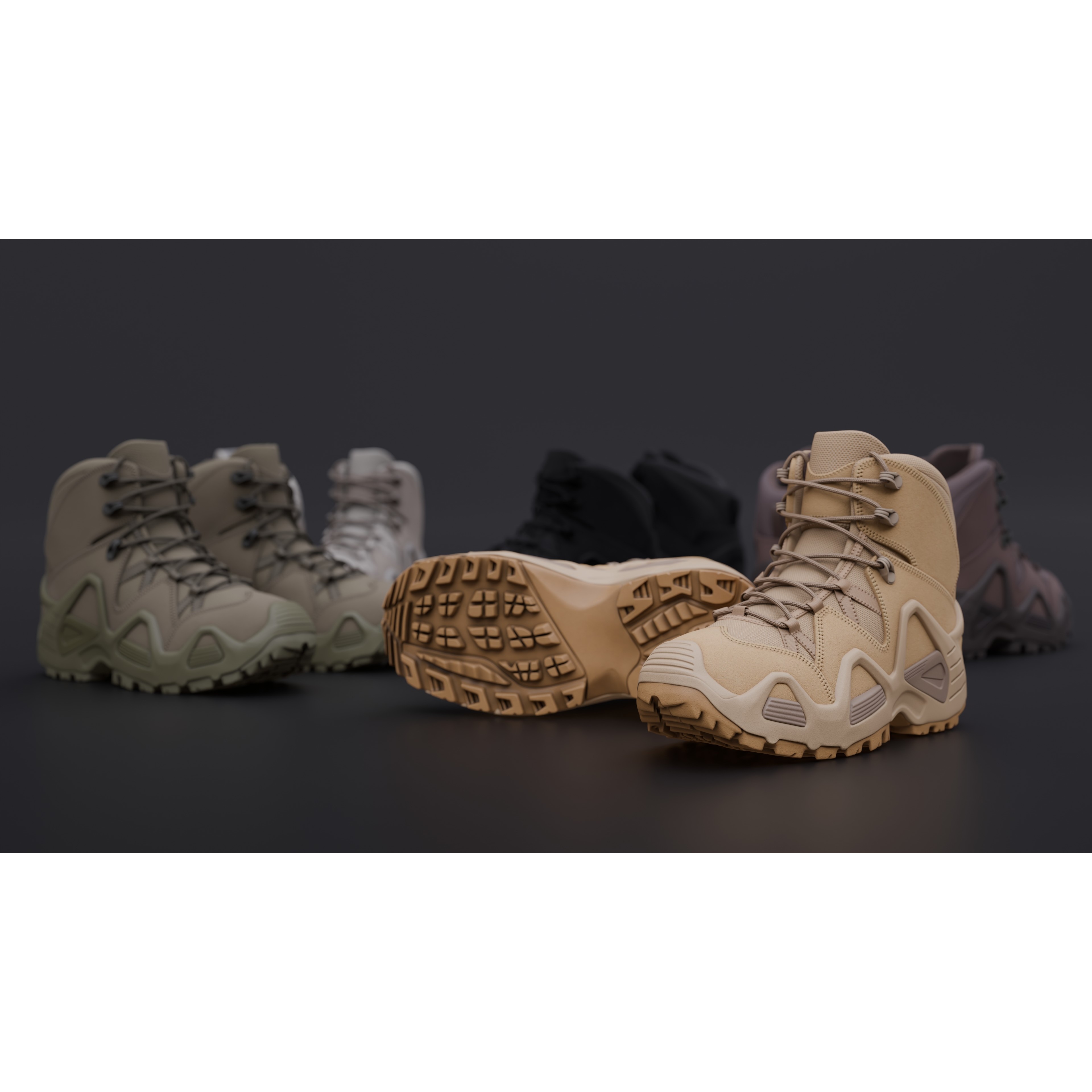 Lowa Zephyr Tactical Boots - Low-Poly Game-Ready 3D Model - View 9