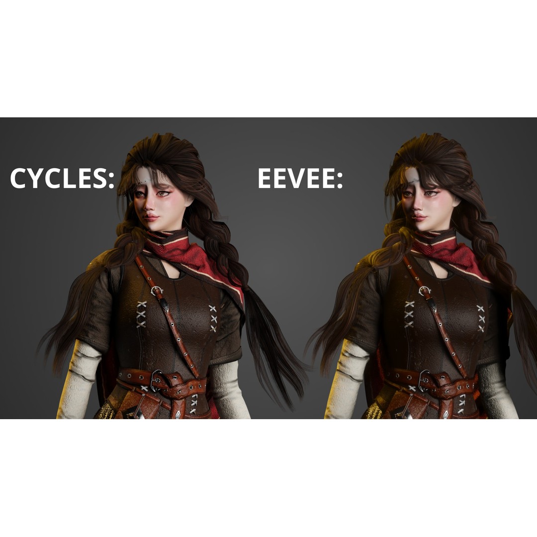 Wizard Girl 3D Model – Low Poly Game Ready Character, PBR Textures - View 4
