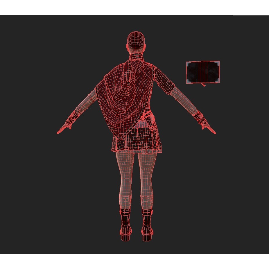 Wizard Girl 3D Model – Low Poly Game Ready Character, PBR Textures - View 9