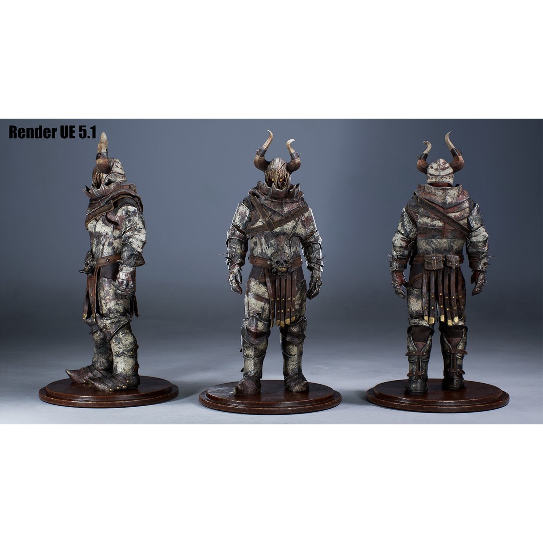 Chaos Knight 3D Model – Low Poly Game Ready Character, FBX - View 10