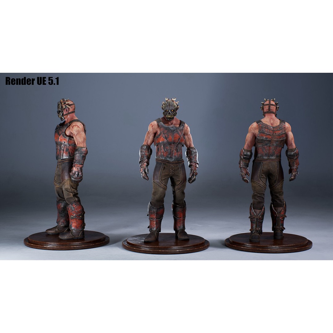 Chaos Knight 3D Model – Low Poly Game Ready Character, FBX - View 12