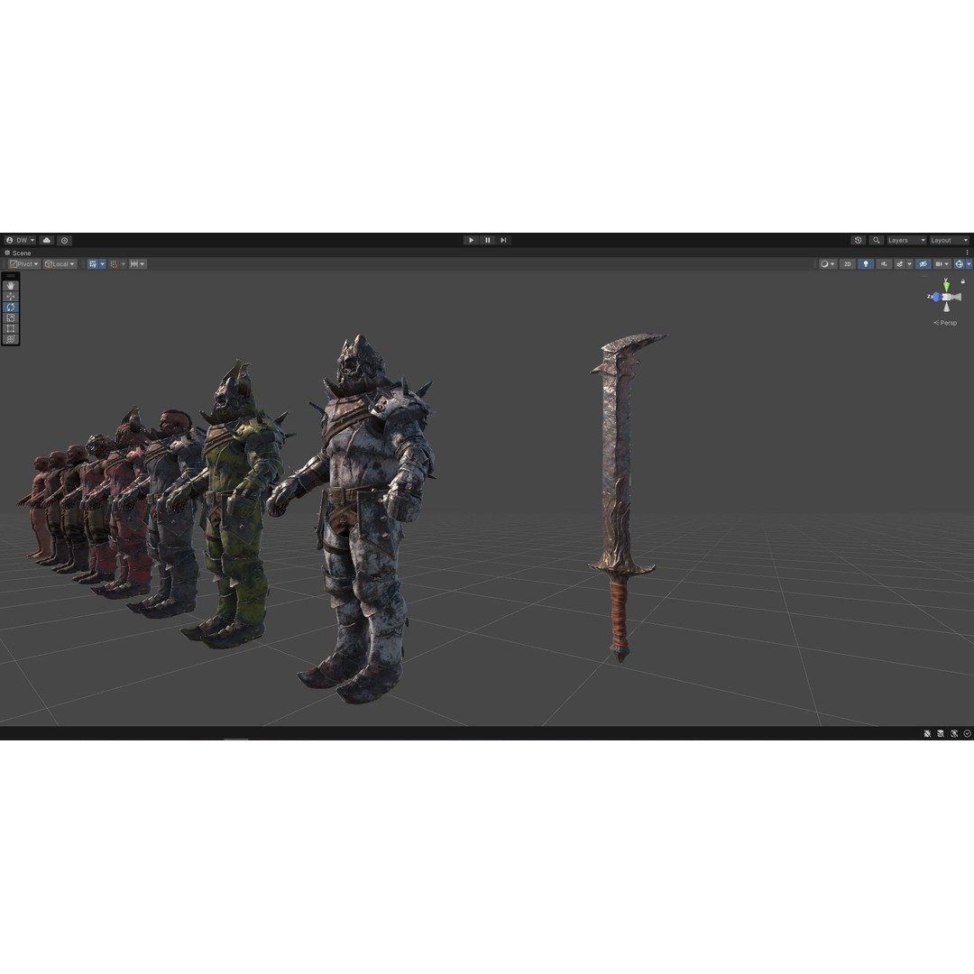 Chaos Knight 3D Model – Low Poly Game Ready Character, FBX - View 31