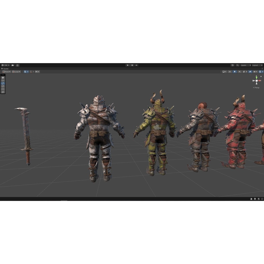 Chaos Knight 3D Model – Low Poly Game Ready Character, FBX - View 32