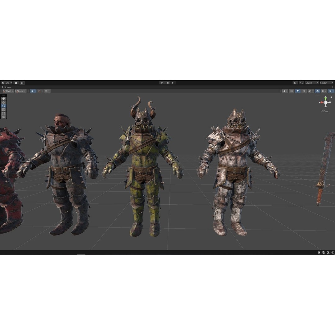 Chaos Knight 3D Model – Low Poly Game Ready Character, FBX - View 34