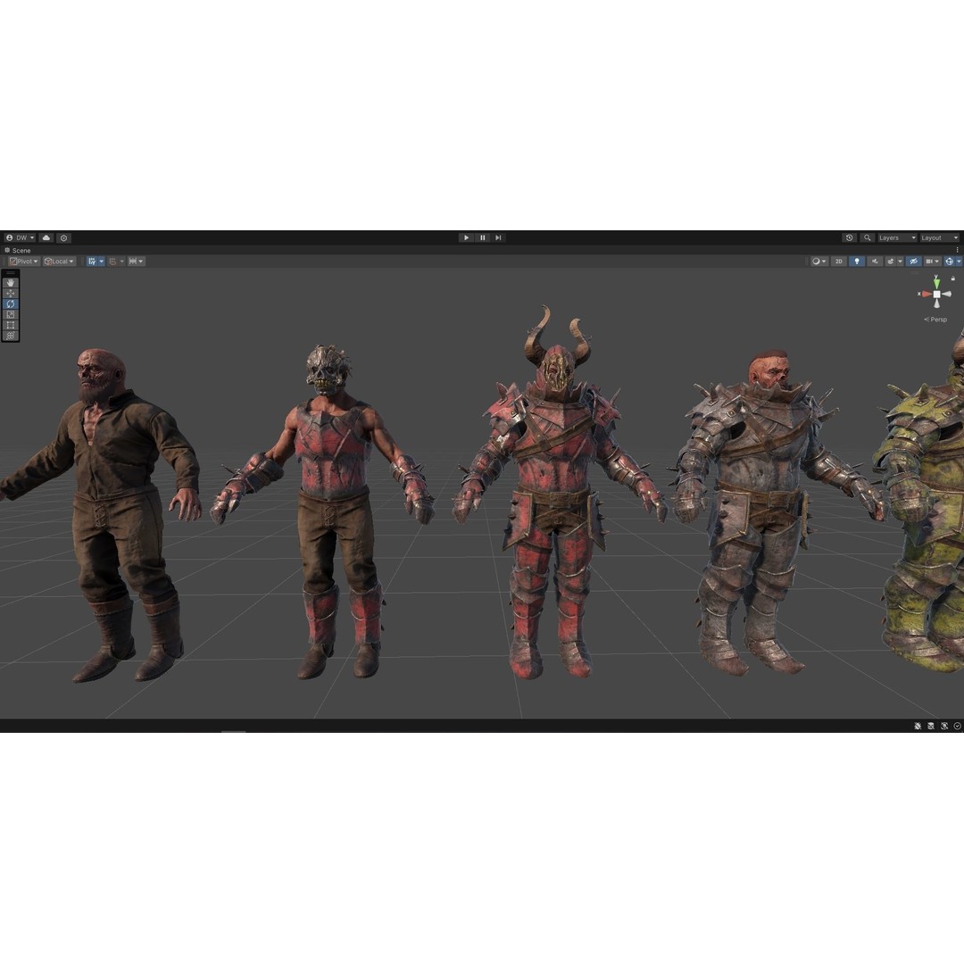 Chaos Knight 3D Model – Low Poly Game Ready Character, FBX - View 35