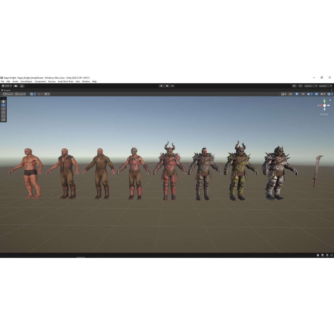Chaos Knight 3D Model – Low Poly Game Ready Character, FBX - View 36