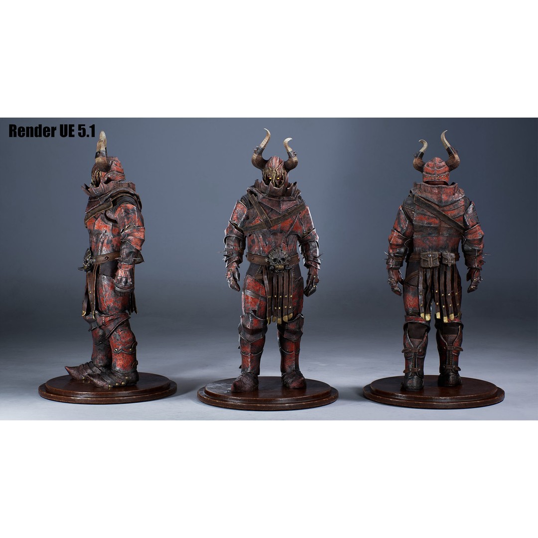 Chaos Knight 3D Model – Low Poly Game Ready Character, FBX - View 6