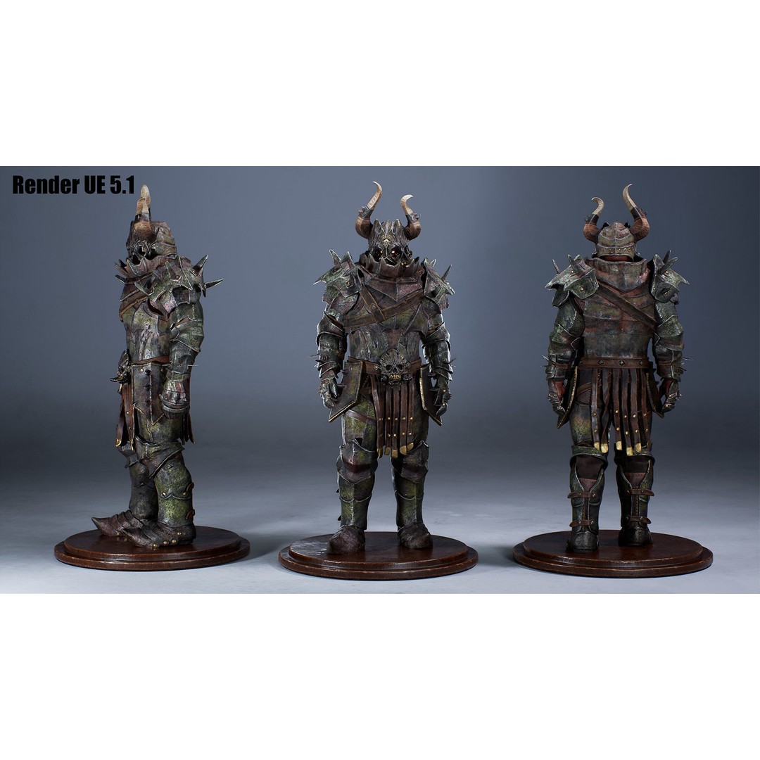 Chaos Knight 3D Model – Low Poly Game Ready Character, FBX - View 7