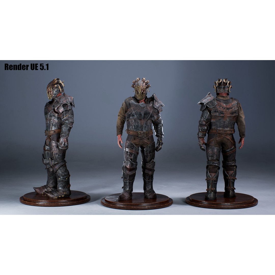 Chaos Knight 3D Model – Low Poly Game Ready Character, FBX - View 8