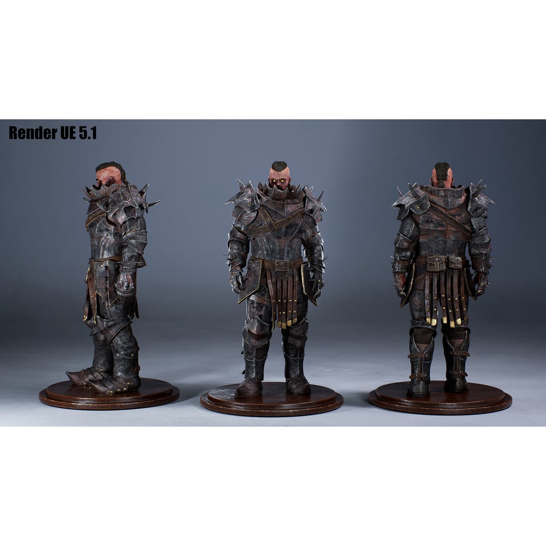 Chaos Knight 3D Model – Low Poly Game Ready Character, FBX - View 9