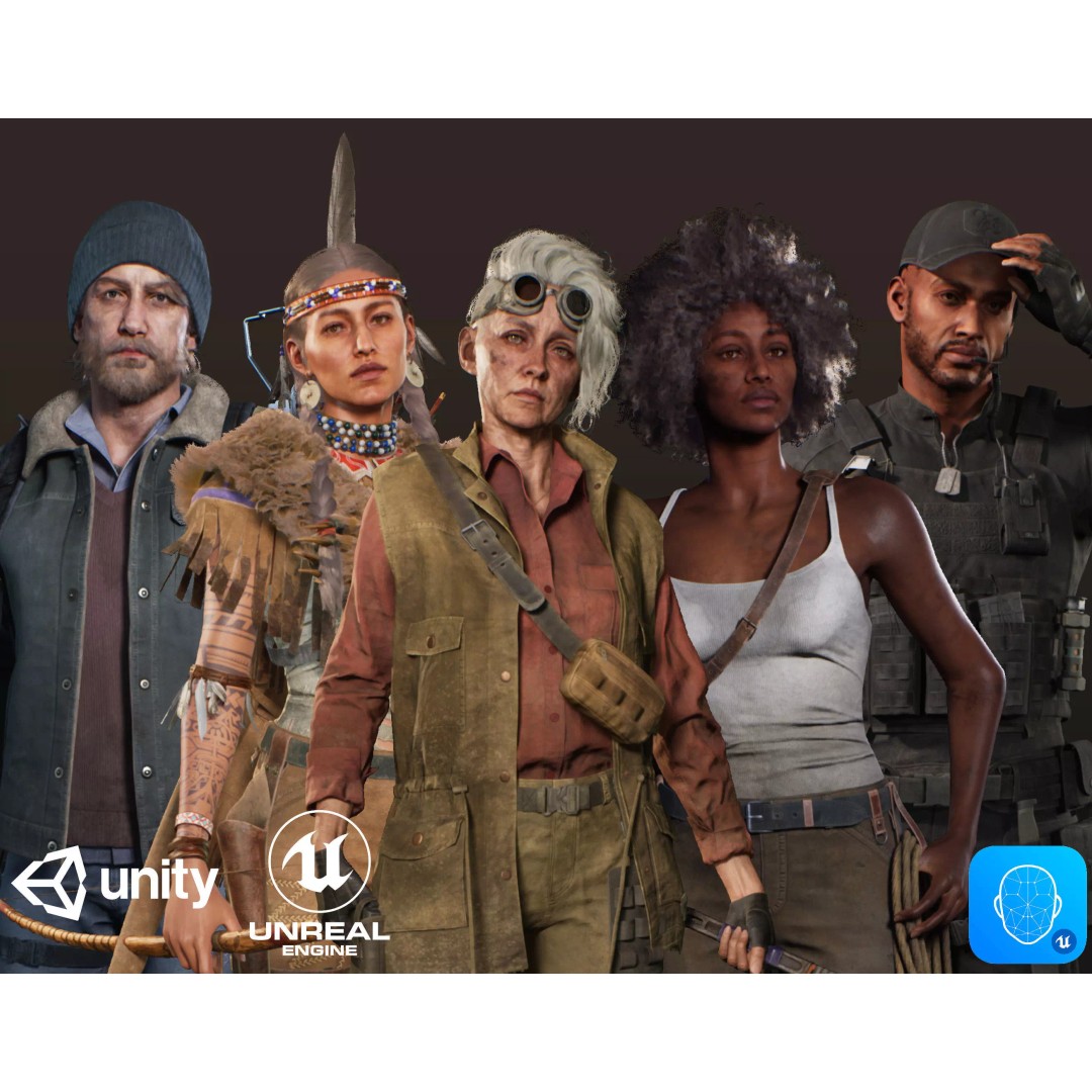 Adventure Characters Pack 2 3D Model – Low Poly RPG Shooter with Rigged Characters - View 2