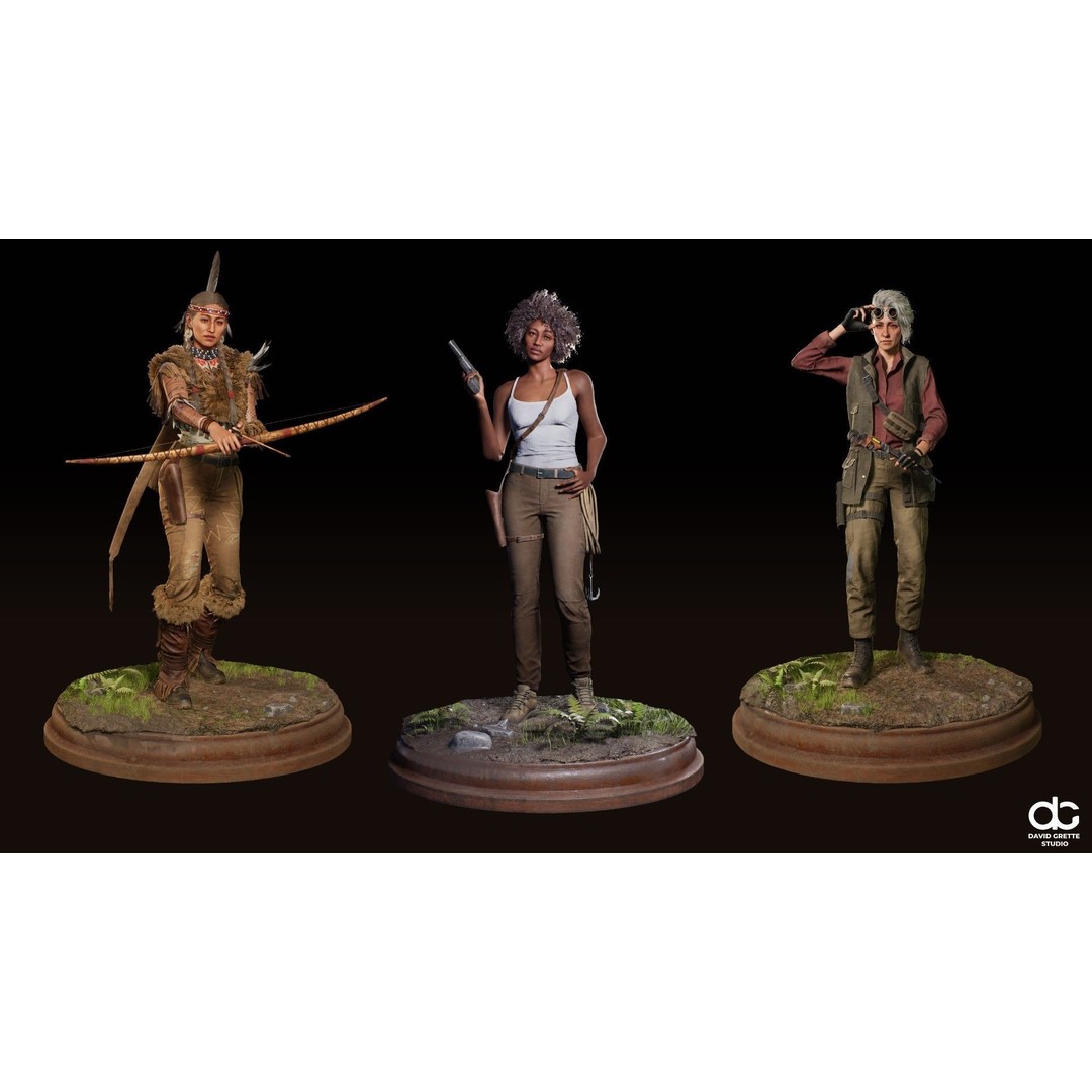 Adventure Characters Pack 2 3D Model – Low Poly RPG Shooter with Rigged Characters - View 3