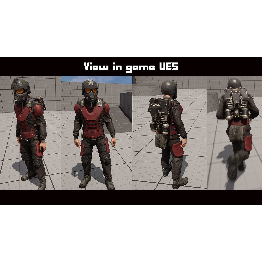 Modular Soldier 3D Model – Low Poly Game Ready Character, FBX - View 14