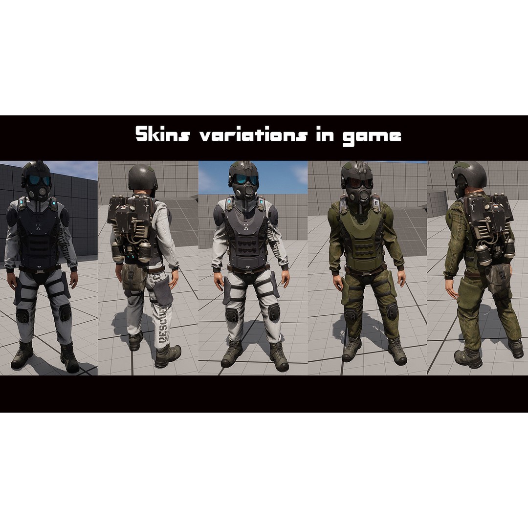 Modular Soldier 3D Model – Low Poly Game Ready Character, FBX - View 15