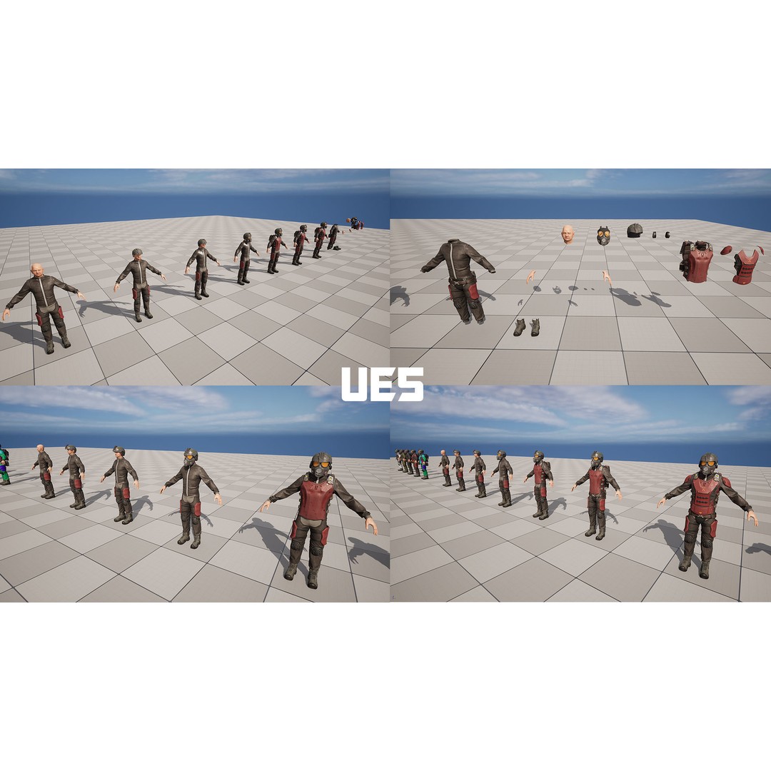 Modular Soldier 3D Model – Low Poly Game Ready Character, FBX - View 19