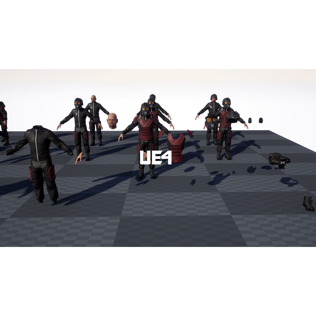 Modular Soldier 3D Model – Low Poly Game Ready Character, FBX - View 23
