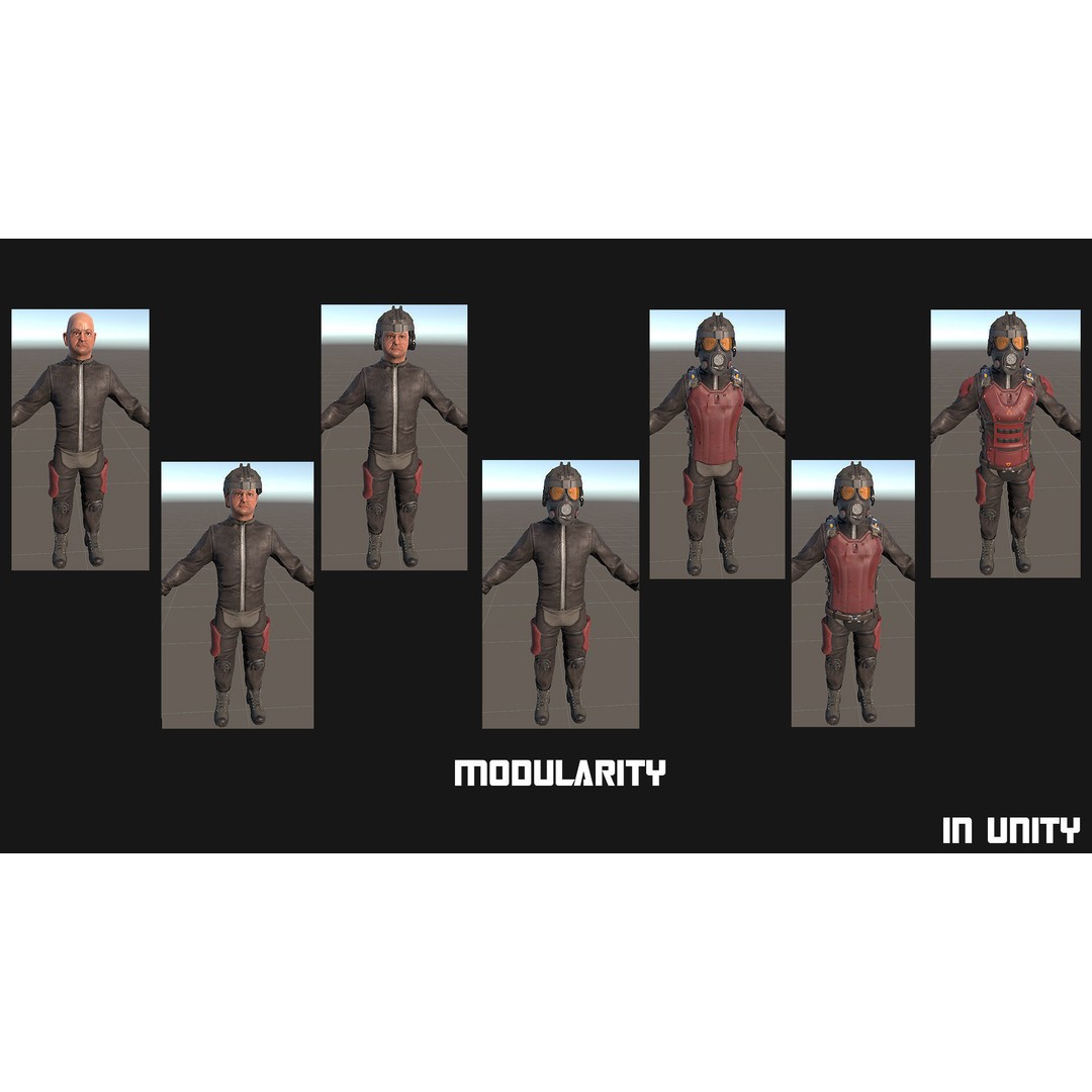 Modular Soldier 3D Model – Low Poly Game Ready Character, FBX - View 32