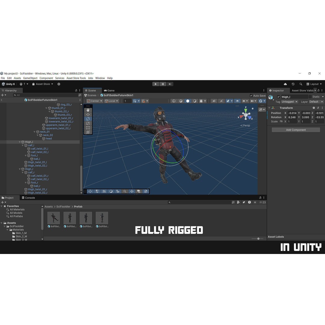 Modular Soldier 3D Model – Low Poly Game Ready Character, FBX - View 33