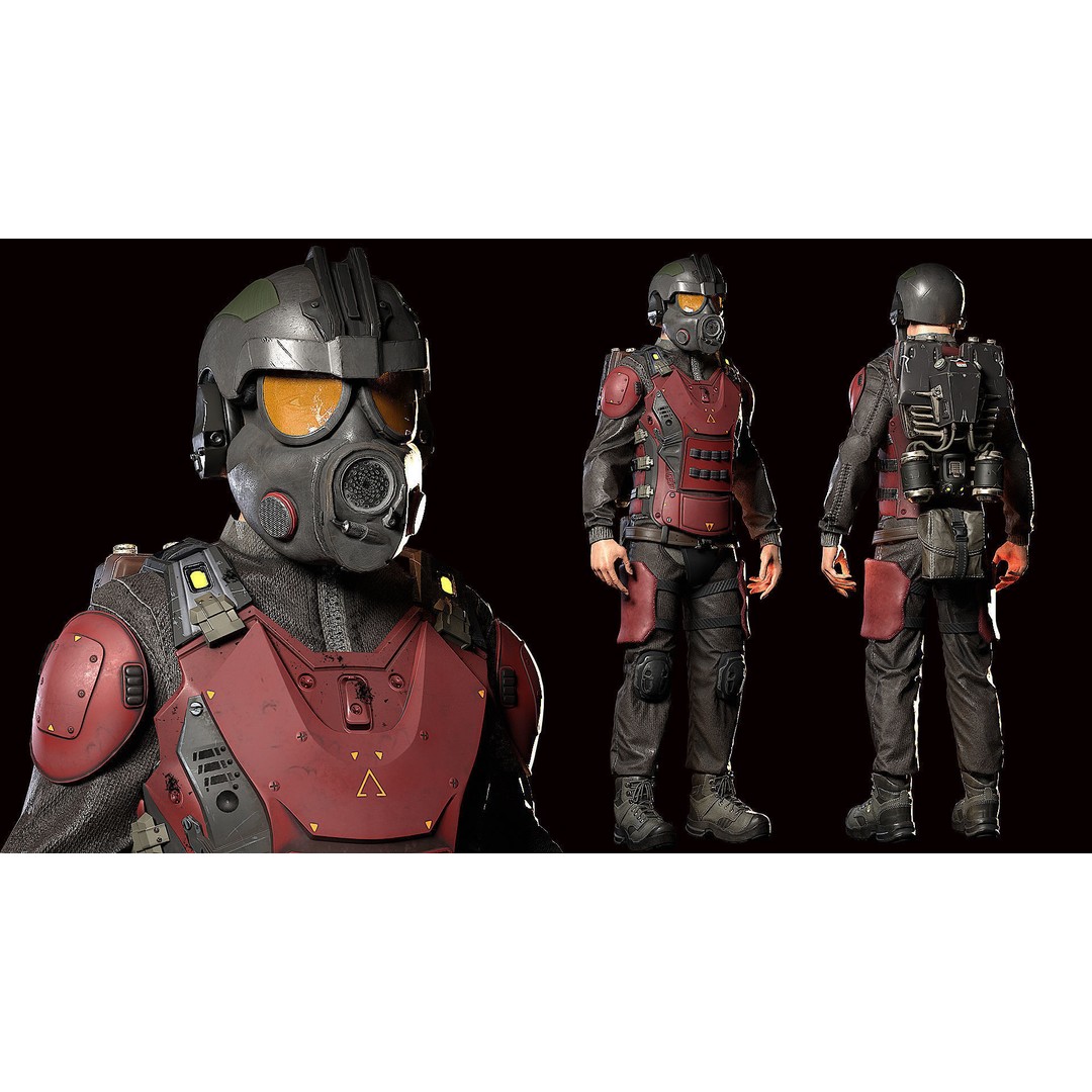 Modular Soldier 3D Model – Low Poly Game Ready Character, FBX - View 4