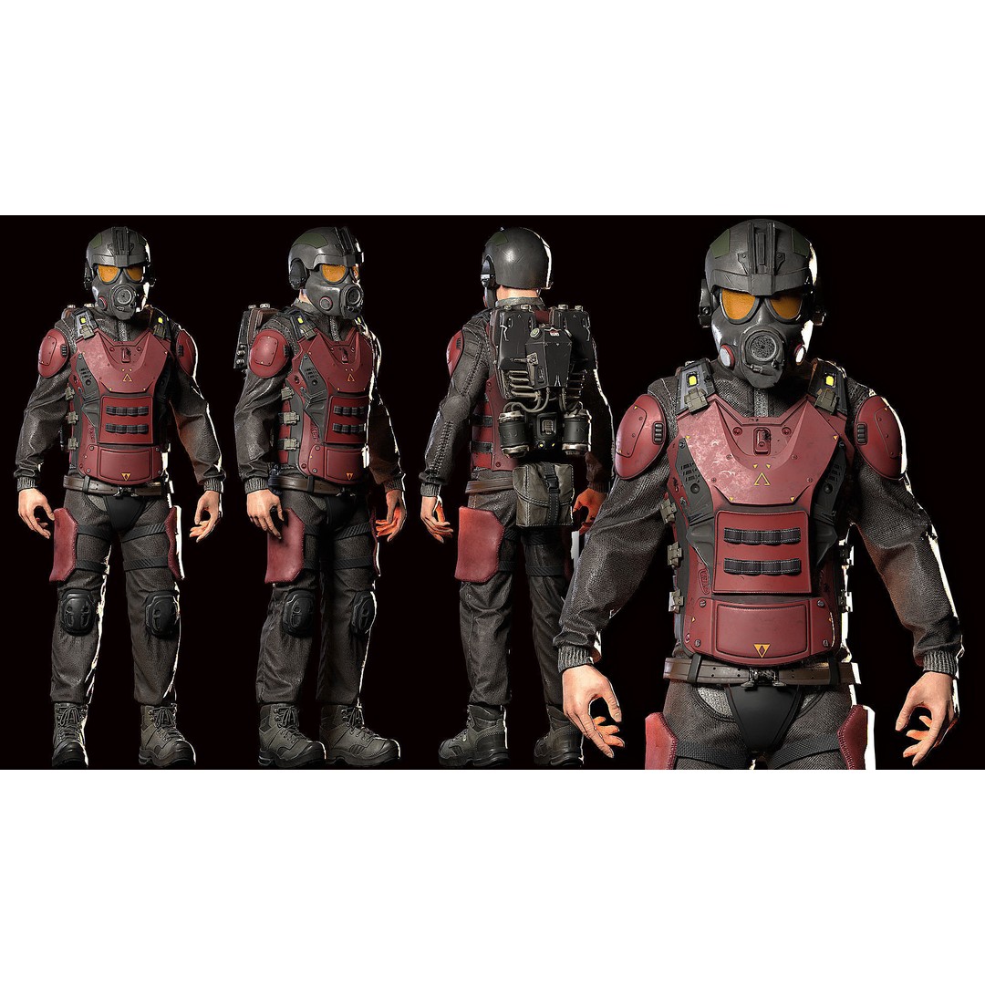 Modular Soldier 3D Model – Low Poly Game Ready Character, FBX - View 6