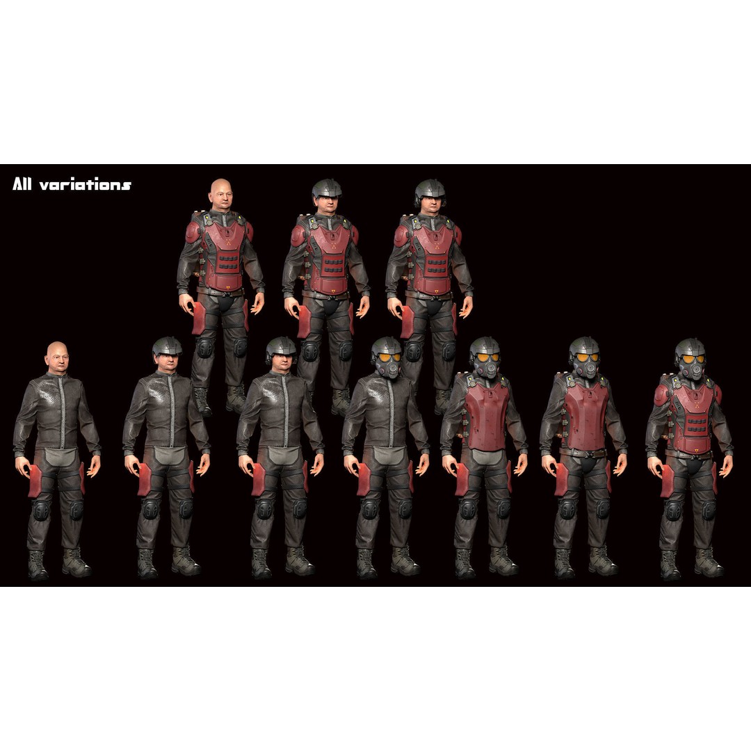 Modular Soldier 3D Model – Low Poly Game Ready Character, FBX - View 8