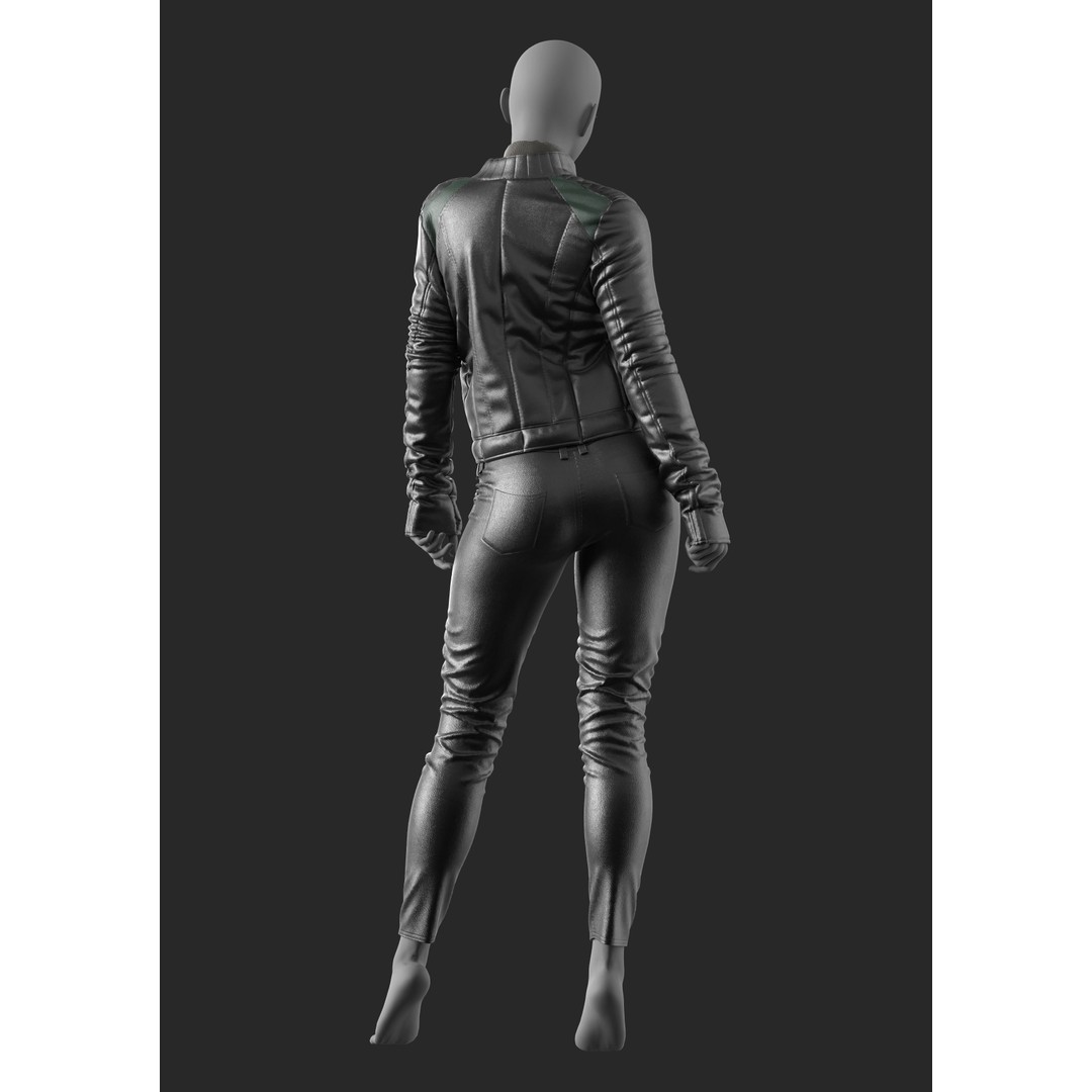 Girls Outfit 3D Model – Marvelous Designer Female Apparel, OBJ & FBX - View 4