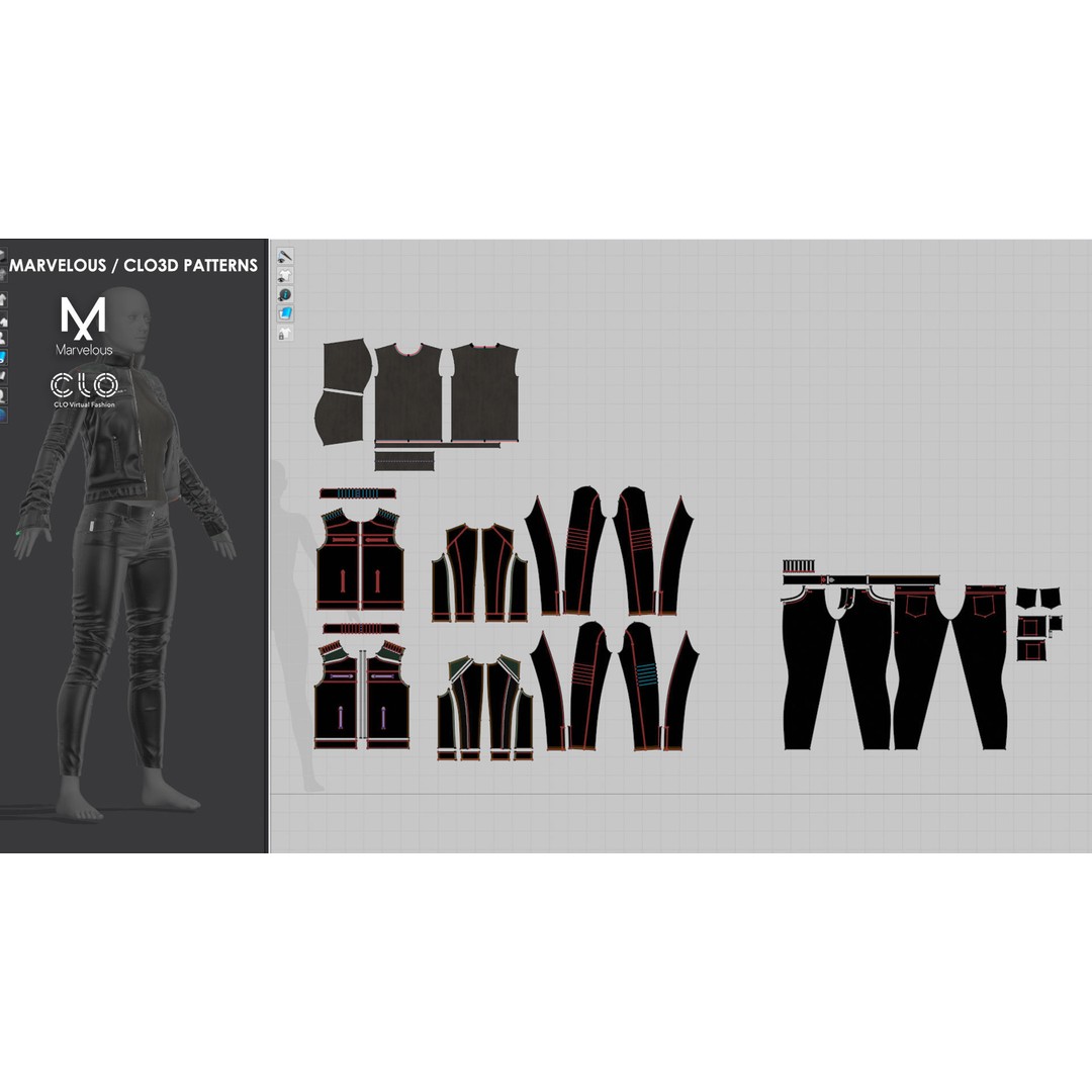 Girls Outfit 3D Model – Marvelous Designer Female Apparel, OBJ & FBX - View 7
