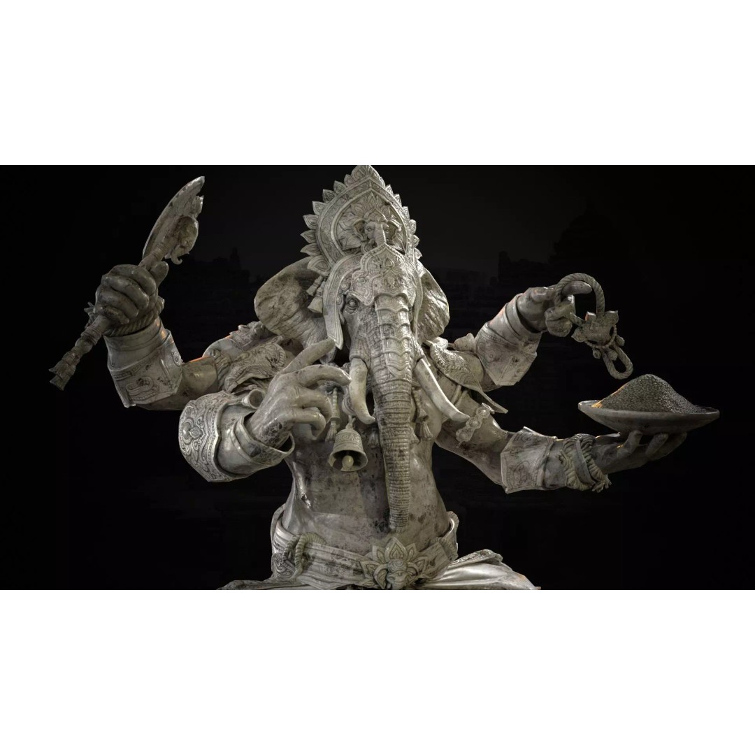 Ganesha 3D Model – Low Poly Rigged Character for Games, FBX - View 10