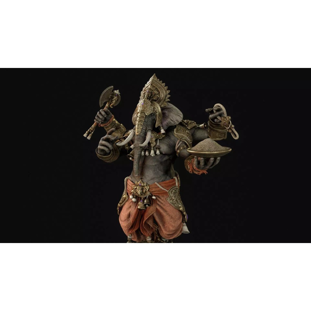 Ganesha 3D Model – Low Poly Rigged Character for Games, FBX - View 13