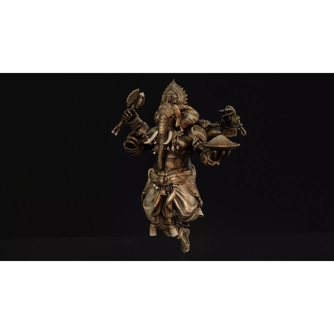 Ganesha 3D Model – Low Poly Rigged Character for Games, FBX - View 17