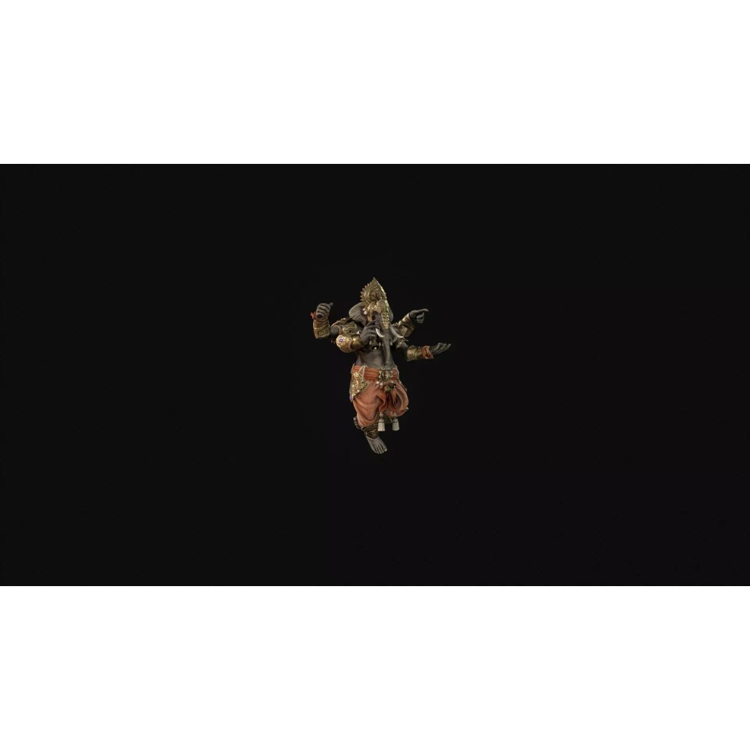 Ganesha 3D Model – Low Poly Rigged Character for Games, FBX - View 18