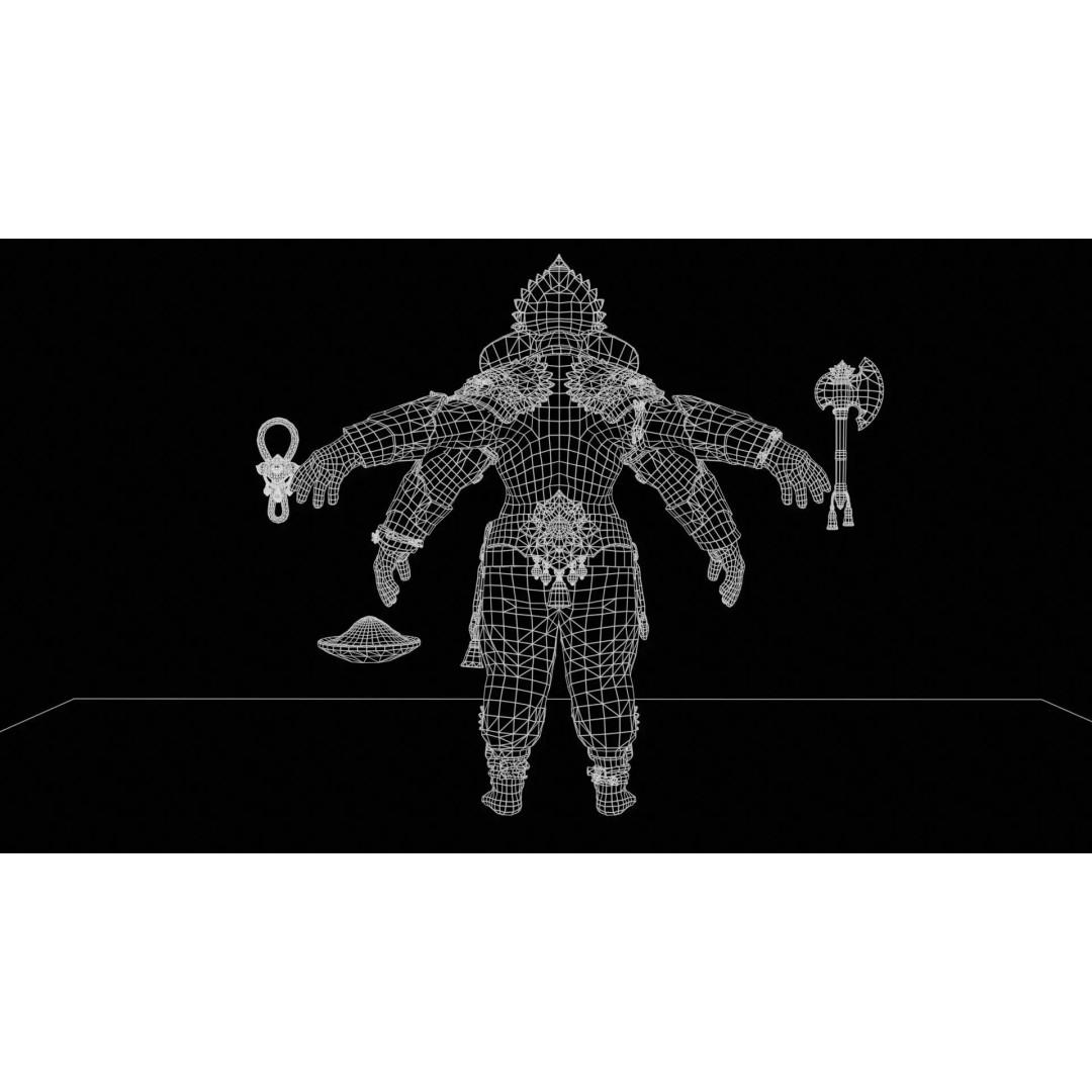 Ganesha 3D Model – Low Poly Rigged Character for Games, FBX - View 27