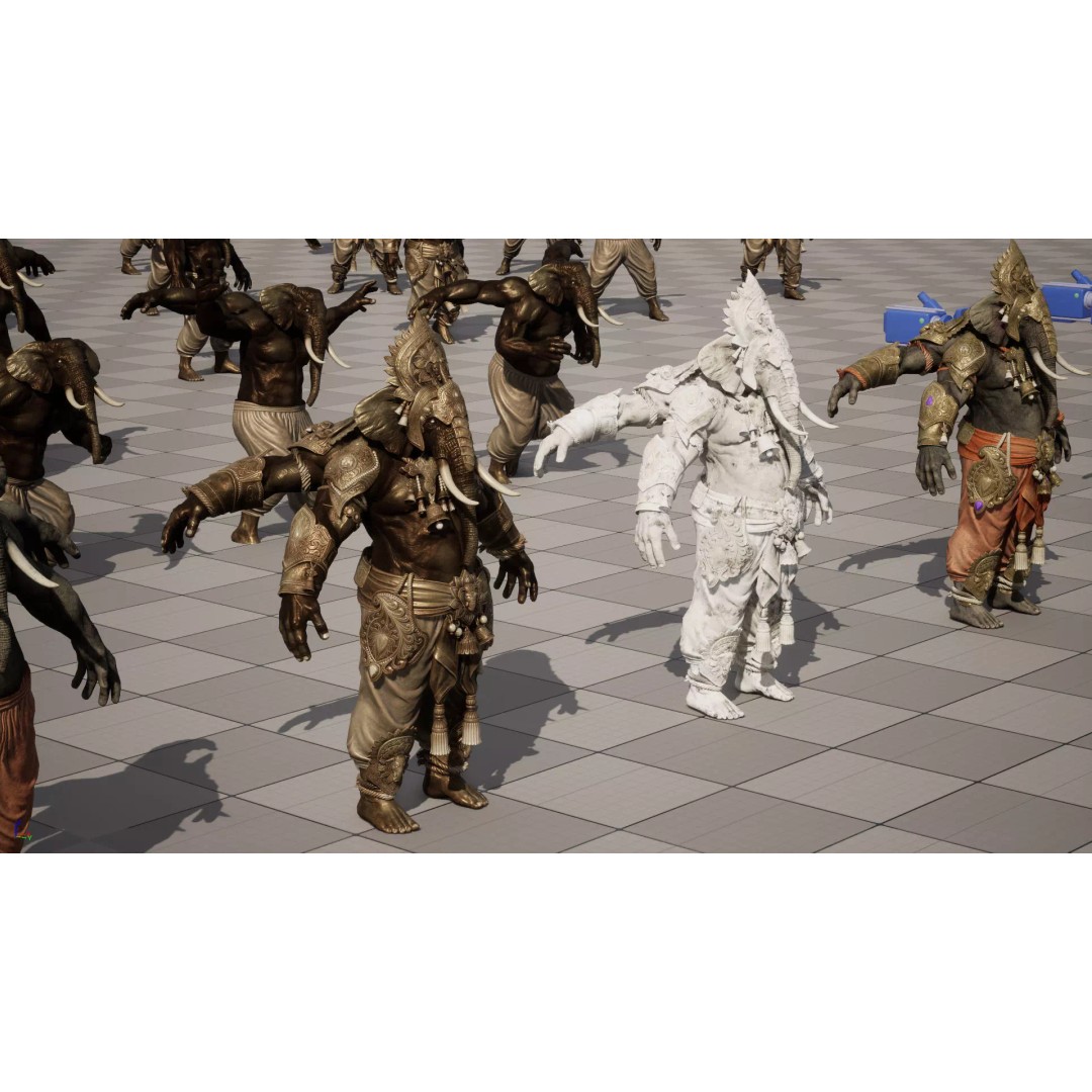 Ganesha 3D Model – Low Poly Rigged Character for Games, FBX - View 30