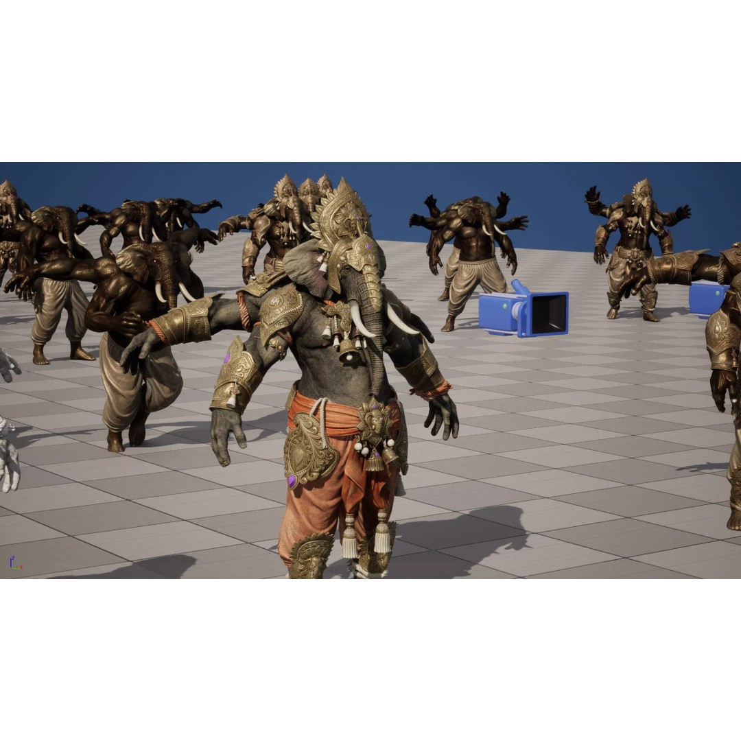 Ganesha 3D Model – Low Poly Rigged Character for Games, FBX - View 31