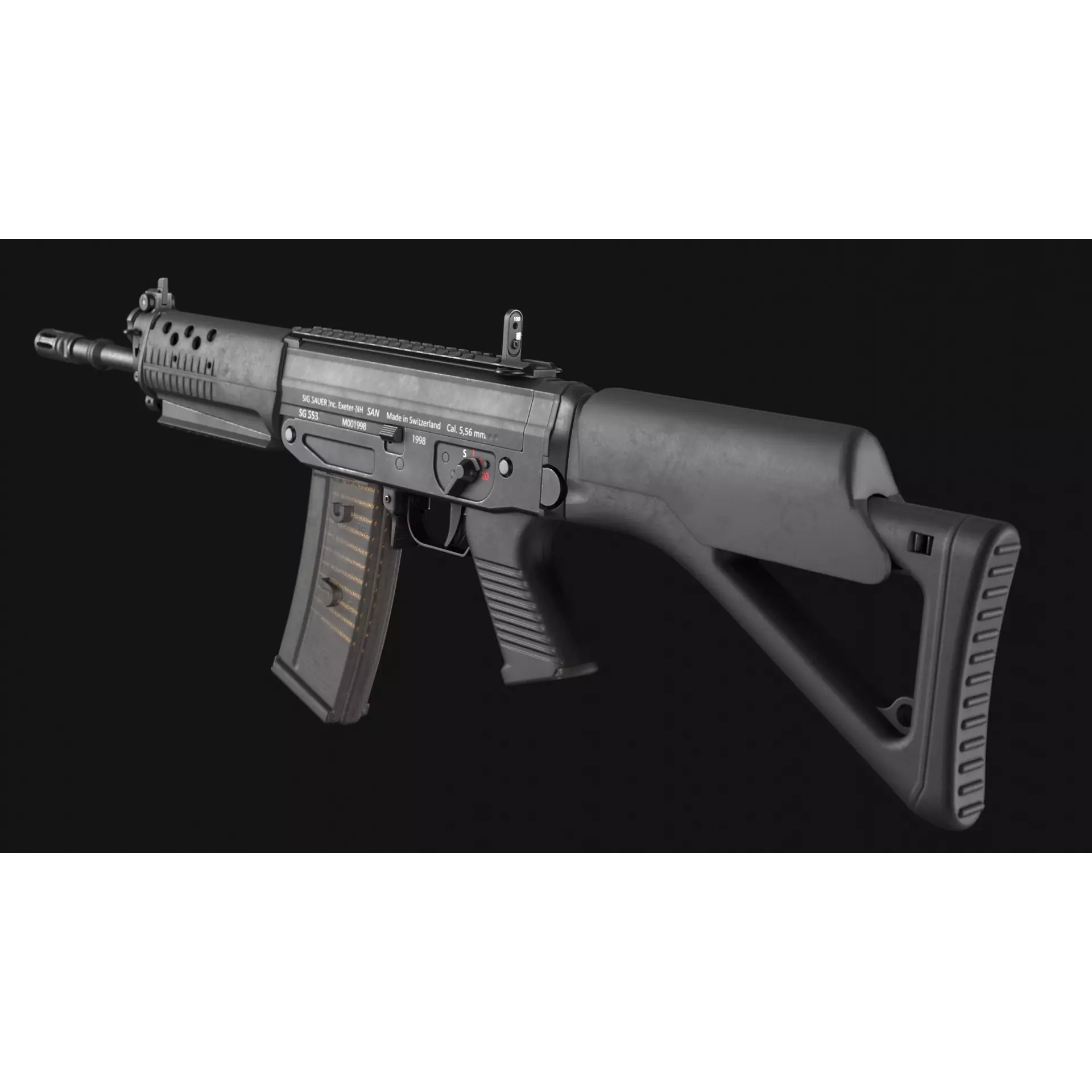 SIG SG 553 and SG 553-R Assault Rifle Pack - Low-Poly Game-Ready 3D Model - View 14