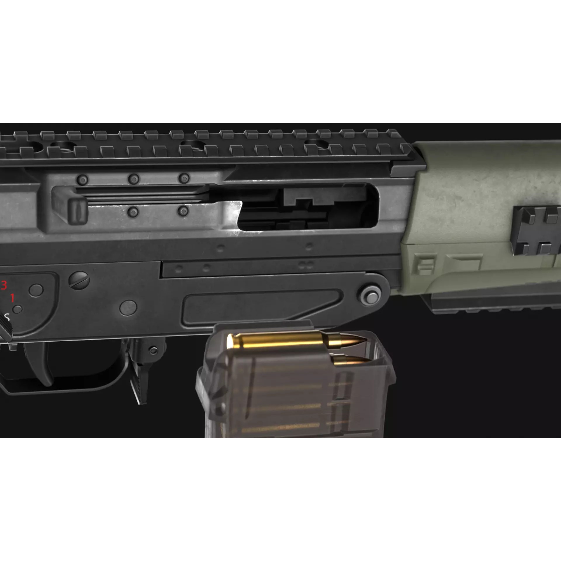 SIG SG 553 and SG 553-R Assault Rifle Pack - Low-Poly Game-Ready 3D Model - View 17