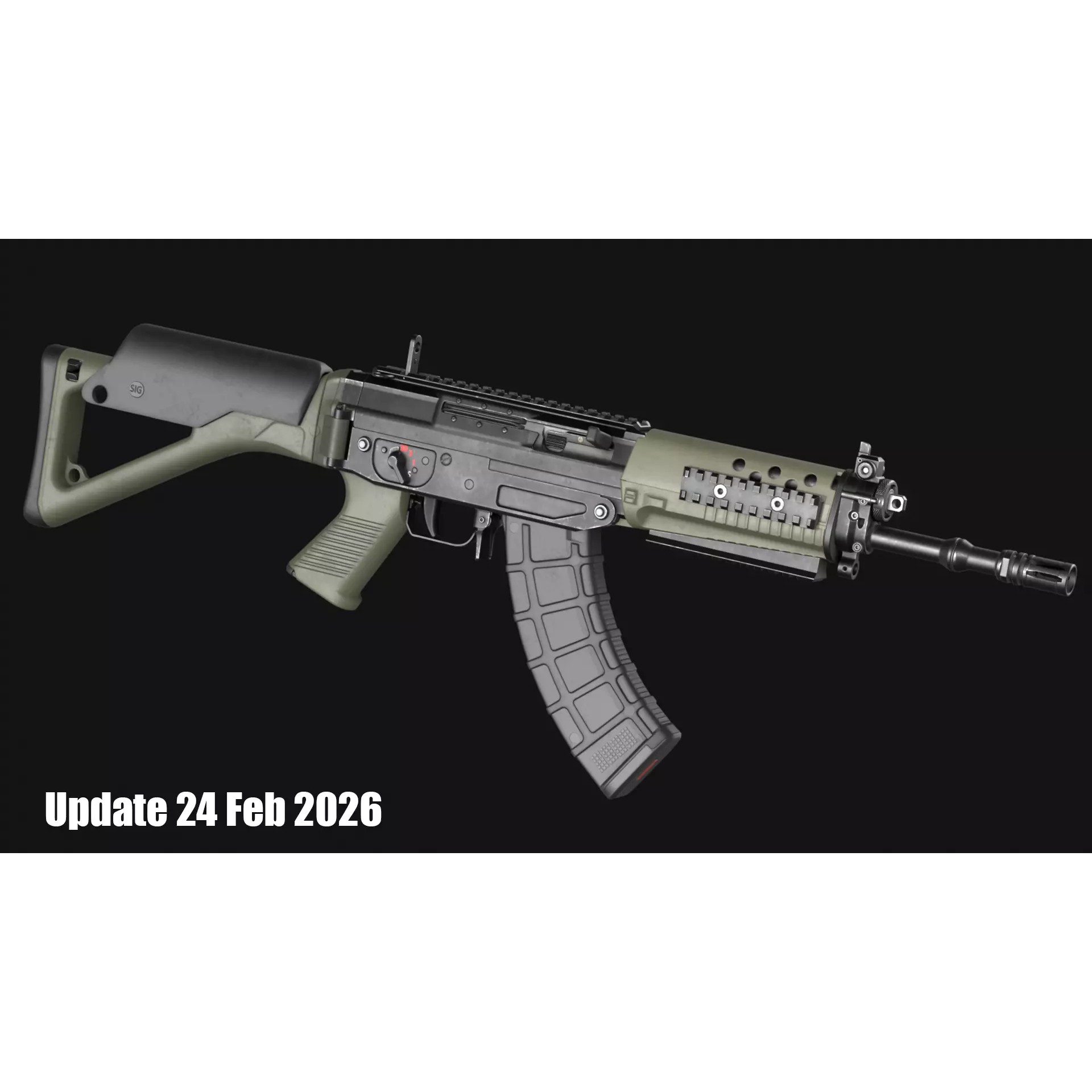 SIG SG 553 and SG 553-R Assault Rifle Pack - Low-Poly Game-Ready 3D Model - View 5