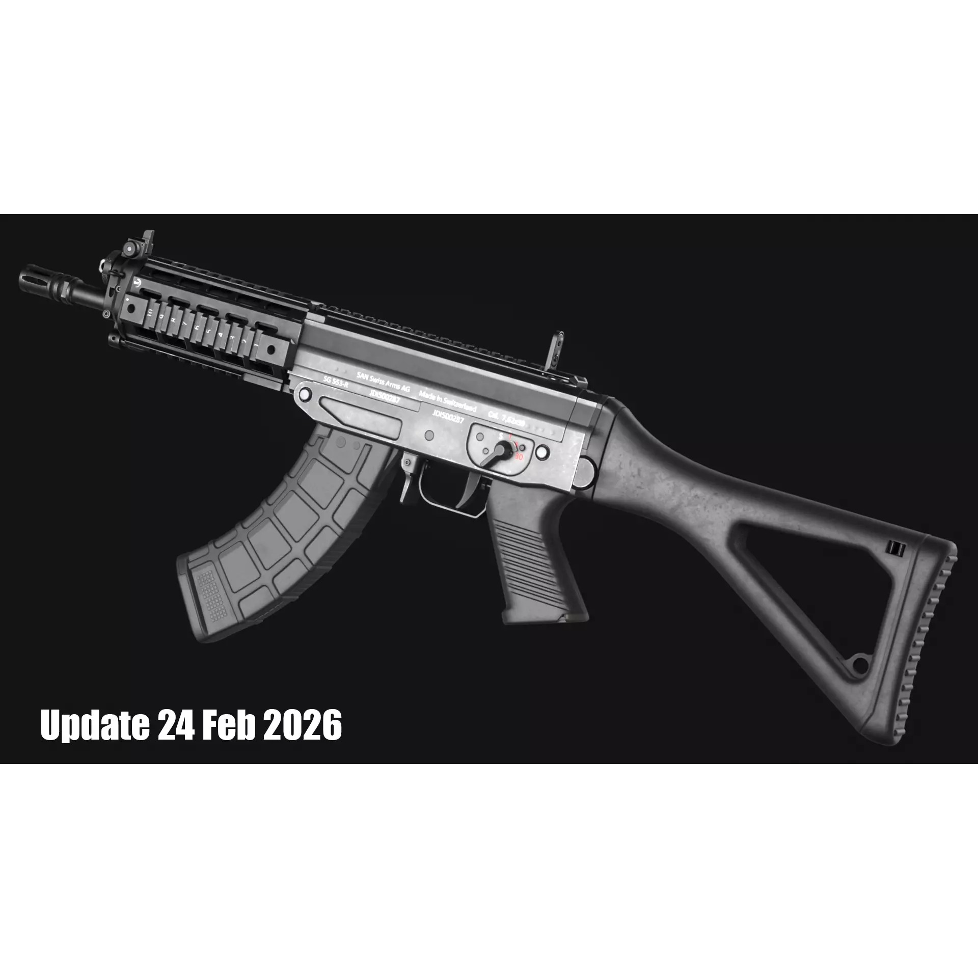 SIG SG 553 and SG 553-R Assault Rifle Pack - Low-Poly Game-Ready 3D Model - View 6