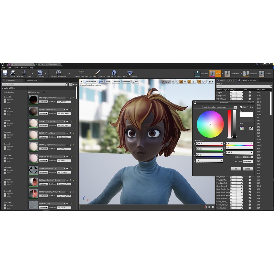 Mother Cartoon Woman 3D Model – Rigged Low-Poly Character for Animation